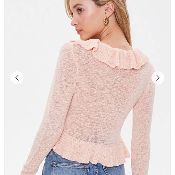 F21 Open Ruffle Cardigan - Picture 3 of 6